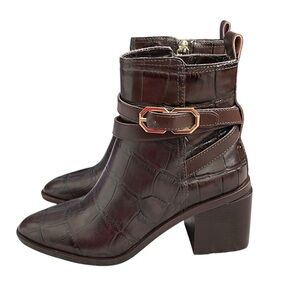 Louise et Cie Uzma Bootie Brown Leather Women’s Size 8 Block Heel